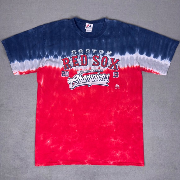 Majestic Other - Majestic Boston Red Sox 2013 World Series Champions Tie Dye Tee Mens L Red Blue